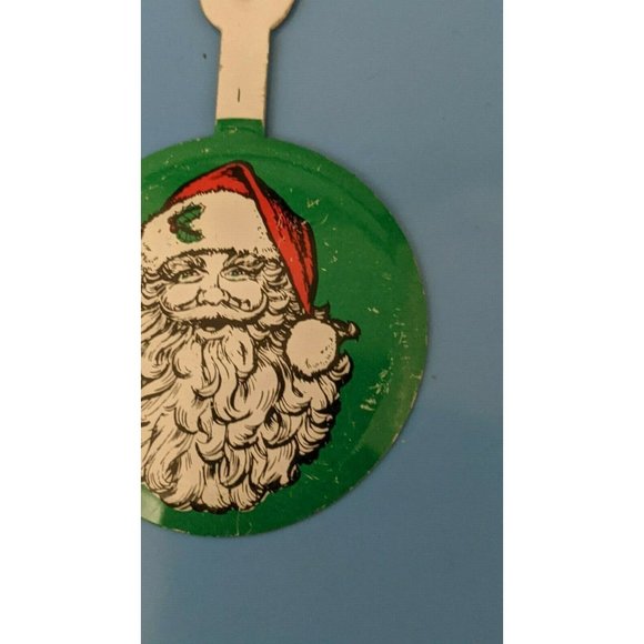 Vintage Santa Claus Tin Litho Pinback Button Metal Tab Xmas Christmas Ornament - Picture 4 of 7